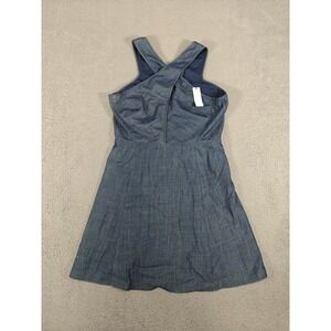 Anthropologie Holding Horses‎ Dress Womens Large Blue Denim Cross Front A-Line